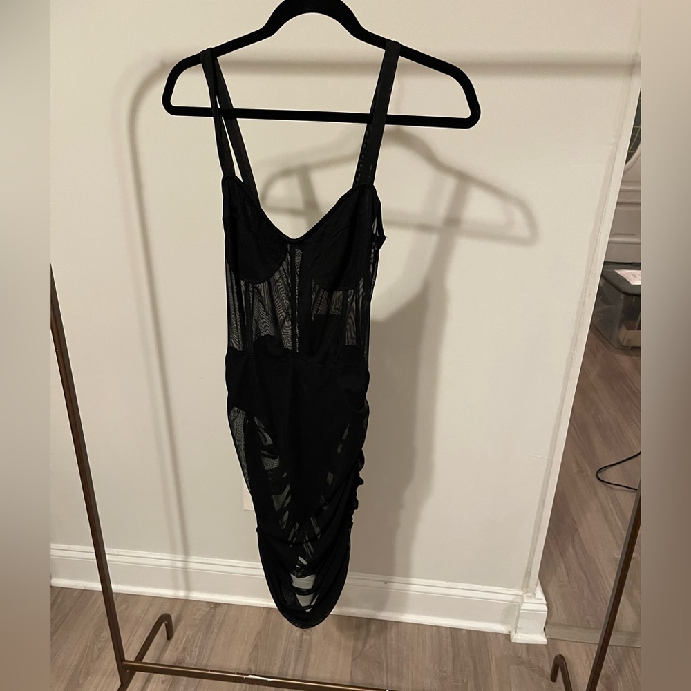 Pretty Little Thing Black Dress Mesh NWT